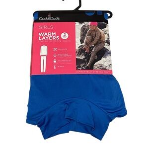 Cuddl Duds Warm Layers 2pc Mock Neck Leggings NEW Comfort Stretch Blue XL